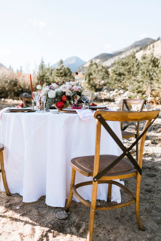 Wedding rentals for styled shoot