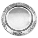 silver round plate