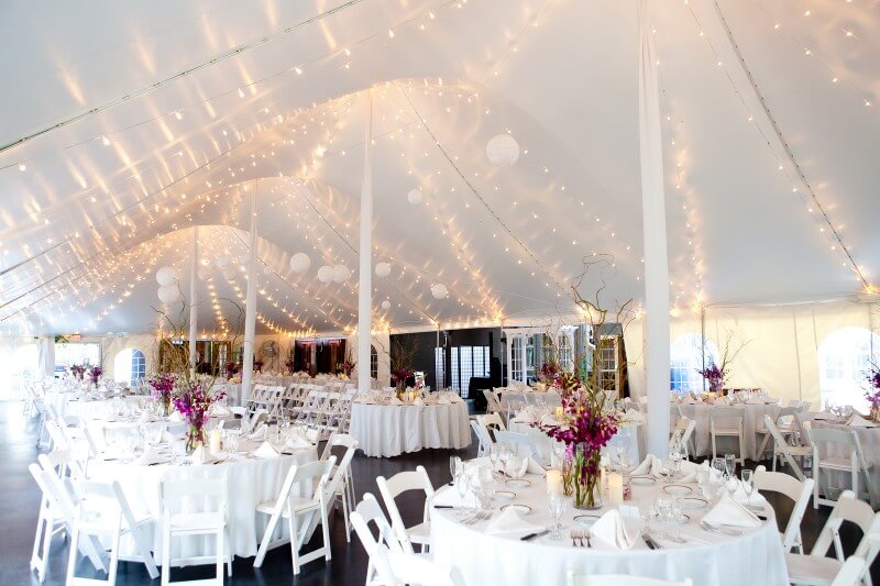 indoor tent wedding setting