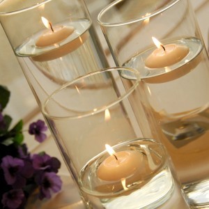 candles on wedding table