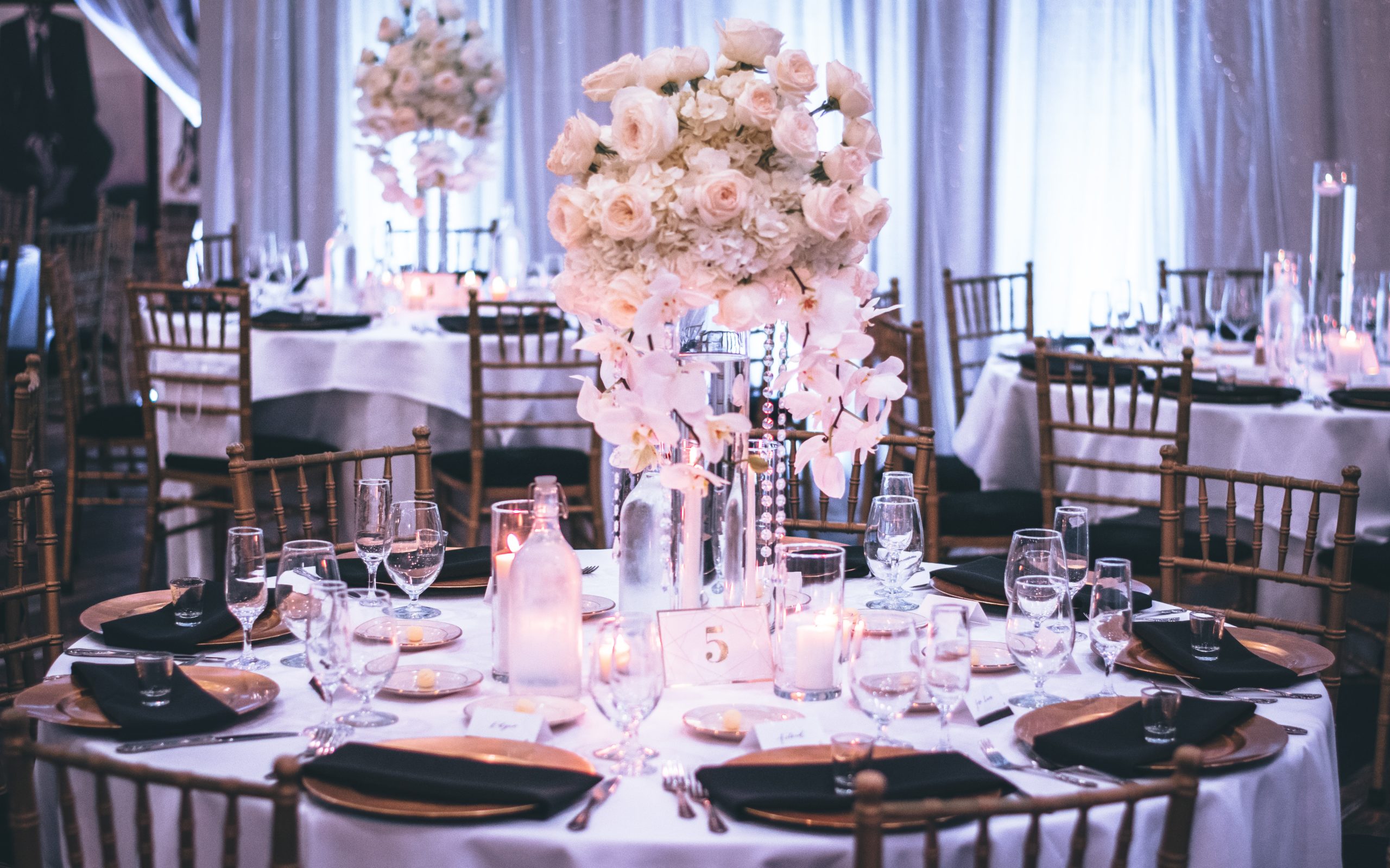 Table decorations make an impact on wedding guests.