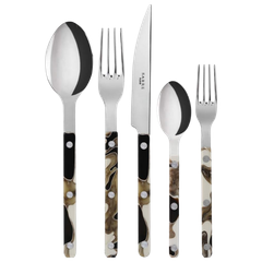 Patterned handle flatware set rental